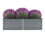 Gossi strat inaltat de gradina, gri, 160 x 40 x 45 cm otel galvanizat