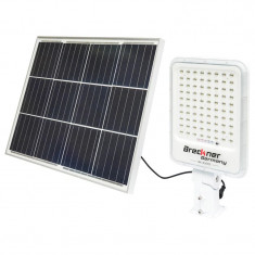 Lampa LED cu panou solar 50W proiector 300W baterie 3,2V/40Ah si suport articulat BK87489 foto