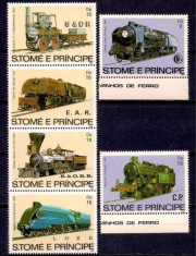 Sao Tome 1982 - Locomotive, serie neuzata foto