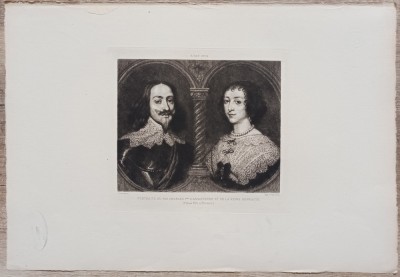 Portretul regelui Carol I al Angliei, A. van Dyck// gravura A. Quantin foto
