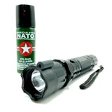 Set Electrosoc cu lanterna si laser pentru autoaparare FOXMAG24&reg; + Spray paralizant NATO 60ml