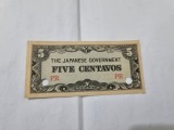 bancnota filipine 5 c 1942 ocup jap