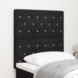 VidaXL Tăblie de pat tapițată cu buton din cristal negru, 80 cm catifea