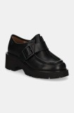 Camper mocasini de piele Milah femei, culoarea negru, cu platforma, K201682-001