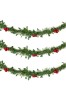 Ghirlandă decorativă de Crăciun, New Line, model cu fructe roșii, 3 m, verde, Oem