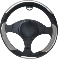 Husa volan negru-gri , material cauciucat, diametru 37-39cm AutoDrive ProParts foto