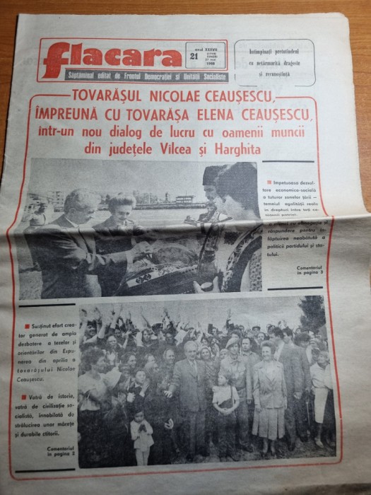 flacara 27 mai 1988-ceausescu vizita in valcea si harghita,minaur baia mare