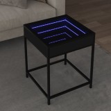 VidaXL Măsuță de cafea cu LED infinity, negru, 40x40x51 cm