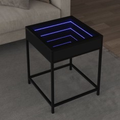 vidaXL Măsuță de cafea cu LED infinity, negru, 40x40x51 cm 847672