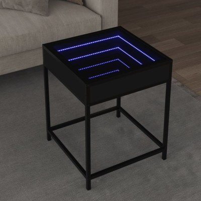 Gossi masuta de cafea cu led infinity, negru, 40x40x51 cm foto