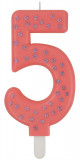 Lumanare pentru tort - Number 5 - Pink | Legami