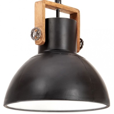 vidaXL Lampă suspendată industrială, negru, 40 cm, 25 W, rotund, E27 320535 foto