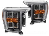 Set de faruri LED de tuning potrivit pentru Ford F150 2020-2023 cu baza neagra, pentru modelul cu lumini DRL din fabrica, stanga si dreapta Performanc