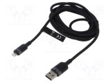 Cablu USB 2.0 Apple Lightning - VENTION, 2m, Mufă USB A Nichelat