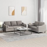 VidaXL Set de canapele cu perne, 2 piese, gri taupe, textil