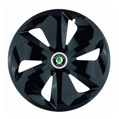 Set 4 Capace Roti Roco Negru R15, pentru Skoda foto