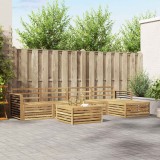 vidaXL Set de canapele de exterior 7 pcs Alb Lemn Solid de Acacia 3390374