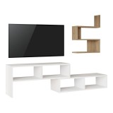 Cumpara ieftin Set mobilier living Kakomo, Pako World, Alb-Natural, 170x29x43 cm