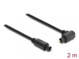 Cablu audio optic Toslink drept/unghi 90 grade 2m negru, Delock 90930