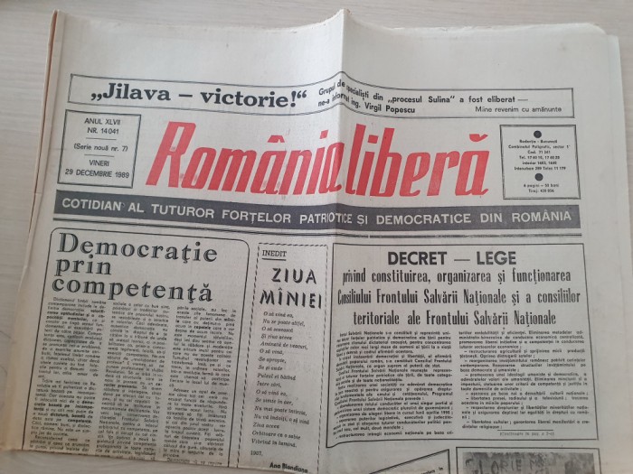 romania libera 29 decembrie 1989-revolutia romana,fotografii si articole