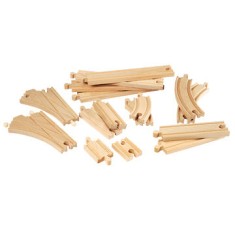 Set 16 bucati de sine drepte si curbate pentru trenulete BRIO, 3+ ani