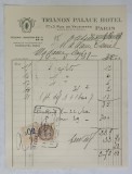 15.CHITANTA ELIBERATA FAMILIILOR DOCTORULUI CONSTANTIN DANIEL SI ANTON CARP , DE HOTELUL &#039; TRIANON PALACE &#039; DIN PARIS , 1932