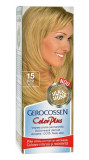 Vopsea de par Silk &amp; Shine 15 Blond Clar - Color Plus, 50g, Gerocossen