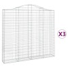 Cosuri gabion arcuite 3 buc, 200x30x180/200cm, fier galvanizat