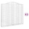 Cosuri gabion arcuite 3 buc, 200x30x180/200cm, fier galvanizat