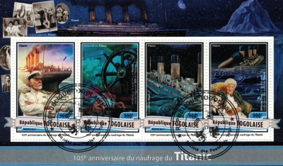 TOGO 2017 - Titanic, aniv. 105 ani /set complet - bloc + colita (2 imagini) foto