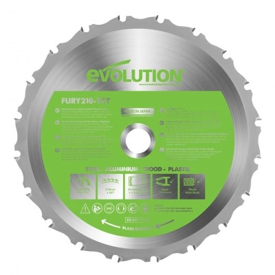 Disc pentru fierastrau circular, taiere multifunctionala Evolution FURYBLADE210MULTI-9967, O210 x 25.4 mm, 20 dinti foto