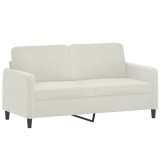 Cumpara ieftin Canapea cu 2 locuri, crem, 140 cm, catifea