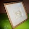 D218-Aplica Stativ Ingeras rama aurie vintage in relief turnat in material tare.