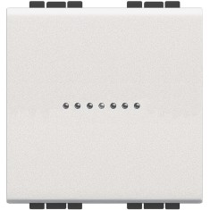 Intrerupator Buton cu revenire AXIAL Living Light Bticino 2M alb N4055M2A