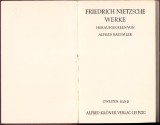 C4436N Menschliches Allzumenschliches Ein Buch f&uuml;r freie Geister von Friedrich Nietzsche, 1930