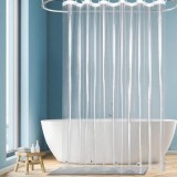 Perdea de baie, pentru dus, din plastic moale, dimensiuni 170/180 cm, rezistenta la apa, transparenta