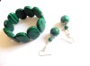 Set Bijuterii Malachit: Bratara Reglabila si Cercei - Cadou Elegant Femei, Handmade