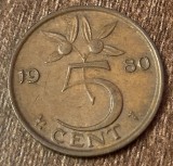C50 - Moneda foarte veche - Olanda - 5 centi - 1980, Europa