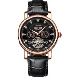 Cumpara ieftin Ceas barbatesc Tevise Negru Elegant Skeleton Business Mecanic Automatic