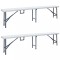 Gossi banci de gradina pliabile, 2 buc., alb, 180 cm, hdpe