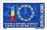 2003-LP 1603-10 ani de la semnarea Acordului European de Asociere la UE, Nestampilat