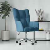 VidaXL Scaun de relaxare, albastru, catifea