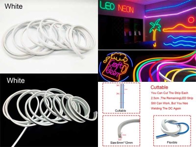 Banda LED decor 2835W 6500K 5M alb rece IP65 foto