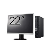 Pachet Calculator Second Hand DELL OptiPlex 7060 Mini PC, Intel Core i5-8500T 2.10 - 3.50GHz, 8GB DDR4, 256GB SSD + Monitor 22 Inch NewTechnology Medi