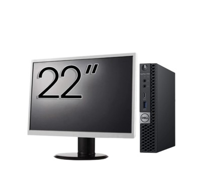 Pachet Calculator Second Hand DELL OptiPlex 7060 Mini PC, Intel Core i3-8100T 3.10GHz, 8GB DDR4, 256GB SSD + Monitor 22 Inch NewTechnology Media foto
