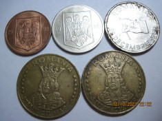 Romania (e146) &amp;#039;90 - 1 Leu 1993, 5 Lei 1995, 10 Lei 1992, 20 Lei 1991, 1992 foto