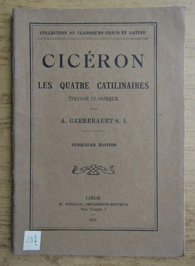 Cicero - Les quatre catilinaires (1937)