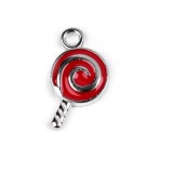 Pandantiv decorativ metalic 9 x 15 mm Acadea rosie, Crisalida