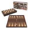 Joc Table si Dame din Lemn de Nuc STAR OKEY, 48x25cm, Pliabila, cu Piese si Zaruri, Joc de Strategie pentru 2 Jucatori, Cadou Copii si Adulti