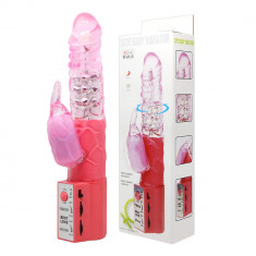 Vibrator iepure de masaj vaginal și clitoridian roz foto